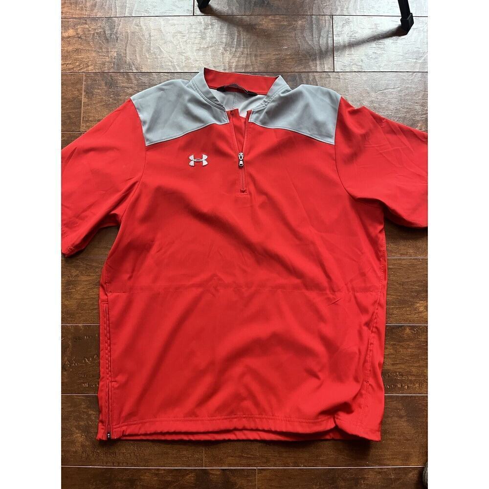 Under Armour Mens Short Sleeve Athletic Side Zip Pull Over Size M